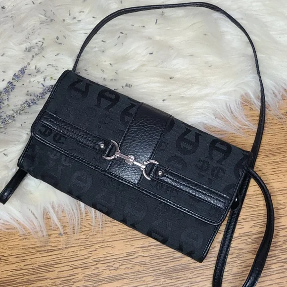 Vintage Etienne Aigner black logo monogram mini bag - Picture 1 of 8